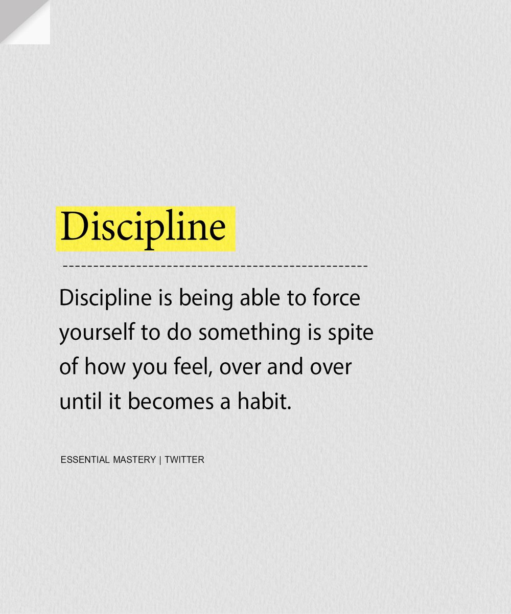 EssentialMastry's tweet photo. Discipline https://t.co/7CHNpzSTzP