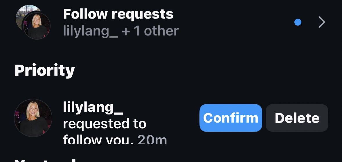 This is my lily lang follow request. There are many like it, but this one is mine.