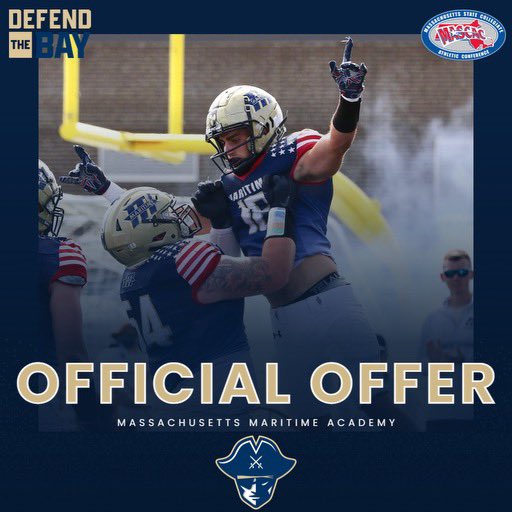 Thank you coach <a href="/Coach_McQuarrie/">Drew McQuarrie</a> and <a href="/MmaKelley/">CoachKelleyMMA</a> I’m truly blessed to receive another offer to continue my academic and athletic journey! <a href="/bucs_fball/">Massachusetts Maritime Football</a> <a href="/redthunder54/">mike brown</a> <a href="/brightonhighsc1/">BHS Football</a>