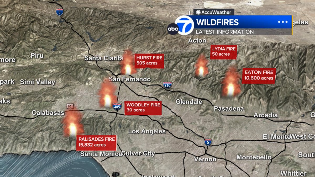 SandhyaABC7's tweet photo. Live view from #SoCal where those destructive #wildfires continue to burn. 5th fire has developed known as #LydiaFire . #SoCal #CAfires #CAwx https://t.co/zJDaMdTbm3