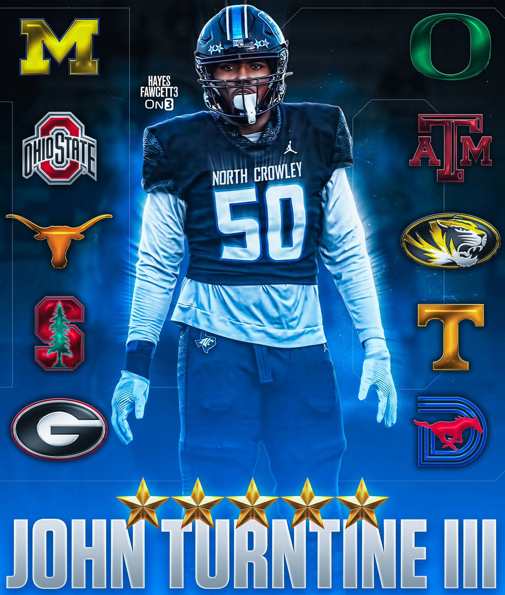 NEWS: Elite 2026 OT John Turntine III is down to 10 Schools, he tells me for @on3recruits

The 6’4 275 OT from Fort Worth, TX is ranked as the No. 15 Recruit in the ‘26 Class (per On3)

Where Should He Go?👇🏽

on3.com/db/john-turnti…