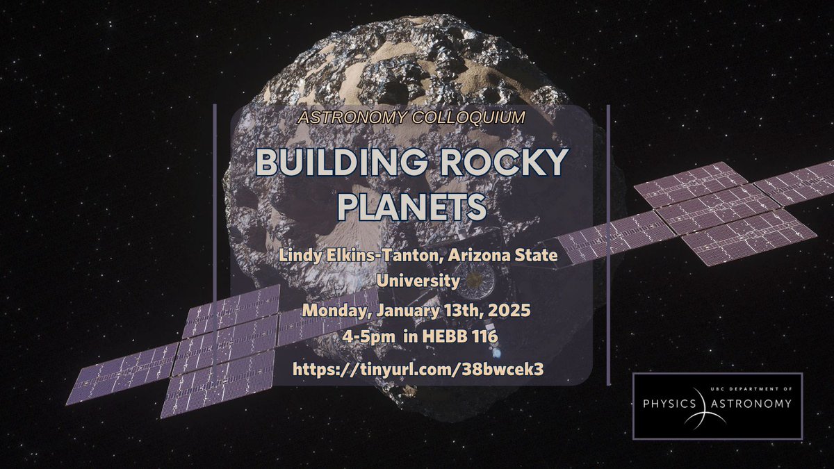 The NASA Psyche mission under PI Lindy Elkins-Tanton is set to visit the metallic asteroid (16) Psyche, as it seems to be the exposed metallic core of an early planet What will we learn from this? Join us to learn more! bit.ly/4h79SD1 <a href="/ubcscience/">UBC Science</a> @triumflab <a href="/astronomy/">[ Astronomy News ]</a>