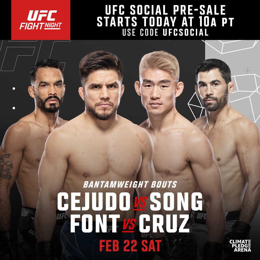 ufc's tweet image. #UFCSeattle Social Pre-Sale is LIVE 🚨

🎟️: UFC.ac/3WblaOG | Code: UFCSOCIAL