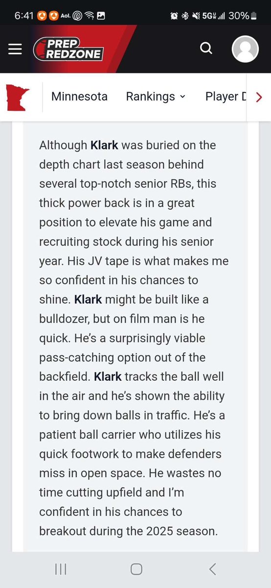 Devin Klark (@devklark25) on Twitter photo Extremely thankful and honored for the write up and excited for next year, Go Bengals 💙🩵!
<a href="/OJW_Scouting/">PrepRedzone Oliver</a> <a href="/PrepRedzoneMN/">Prep Redzone Minnesota</a> <a href="/MNFBSpotlight/">MNFootballSpotlight</a> <a href="/MNFootballHub/">MN Football Hub</a>
<a href="/AllenTrieu/">Allen Trieu</a> <a href="/NWahlScouting/">Nate Wahl</a> <a href="/MNFBinsider/">Minnesota HS football Insider</a> <a href="/BlaineFootball/">Blaine Football</a> Extremely thankful and honored for the write up and excited for next year, Go Bengals 💙🩵!
<a href="/OJW_Scouting/">PrepRedzone Oliver</a> <a href="/PrepRedzoneMN/">Prep Redzone Minnesota</a> <a href="/MNFBSpotlight/">MNFootballSpotlight</a> <a href="/MNFootballHub/">MN Football Hub</a>
<a href="/AllenTrieu/">Allen Trieu</a> <a href="/NWahlScouting/">Nate Wahl</a> <a href="/MNFBinsider/">Minnesota HS football Insider</a> <a href="/BlaineFootball/">Blaine Football</a>