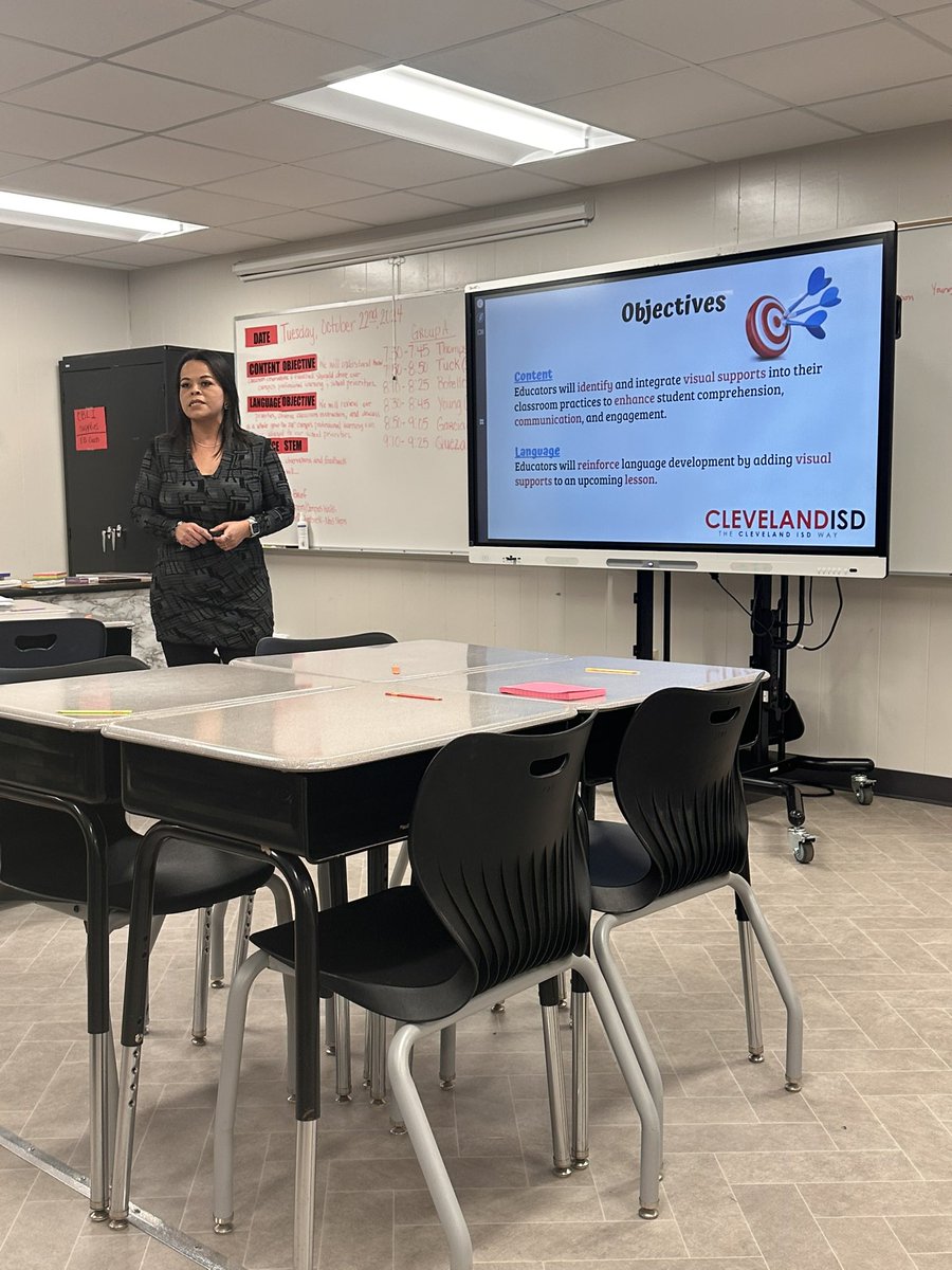 dr_xm_davis's tweet photo. Today’s Session w/Sandy at @CISD_C9 was impactful! Our teachers discussed ways to interact w/ content &amp; language objectives, incorporate visuals in daily instruction, &amp; support all students through systems of support &amp; high expectations. 9’s House!!!
@MsRivas_80 @BrandiSmith_edu https://t.co/ncofC8roUn