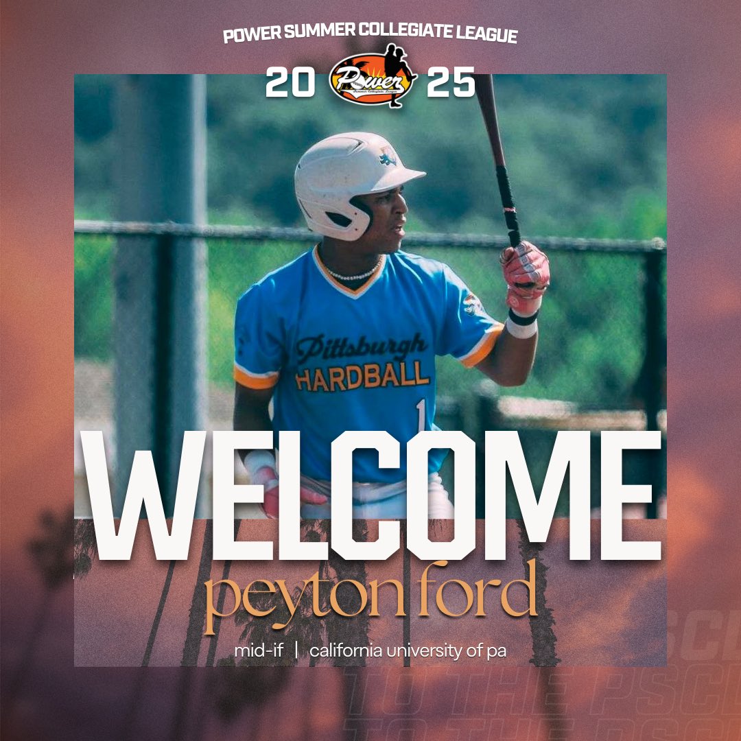 WELCOME🌴
Peyton Ford, SS/2B
California University of PA

The Vulcans are an NCAA D2 program in Pensylvania!

PLAYERS apply for the 2025 season here!⬇️
psclbaseball.com/apply/