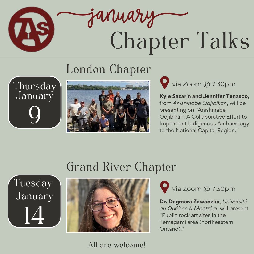 Happy New Year! We hope your 2025 is off to a wonderful start. The OAS is excited to usher in the year with engaging Chapter Talks from the London Chapter tomorrow @ 7:30pm and the Grand River Chapter Tuesday @ 7:30pm! Both talks available via Zoom. See you there!
