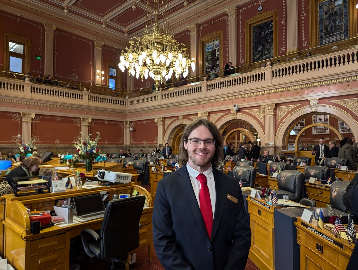 JakeDrukman's tweet photo. Today marked the first day of the Colorado General Assembly's 2025 session and my first session as a legislative editor! Still feels surreal being here, and I couldn't be more stoked. Let's get to work! https://t.co/uSXgeAM4ic
