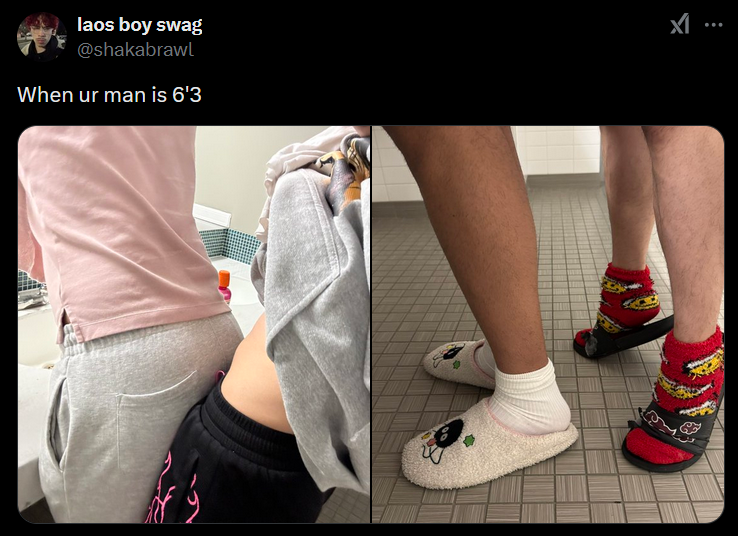 Nicandragon's tweet photo. When ur man is 6'1" https://t.co/ozlbBxQ7mE