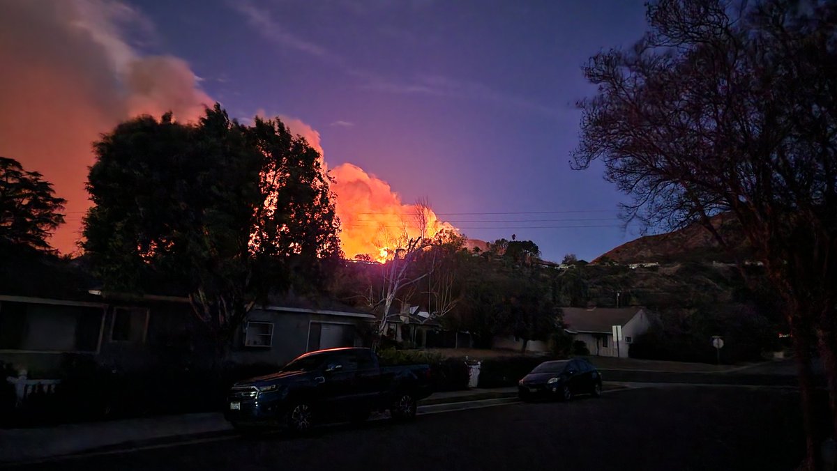 Today was crazy.. I was evacuated at 5:30 am. My sister just learned her home burned down. We're all okay, but I'm really shaken up right now. I took this photo around 6 am.