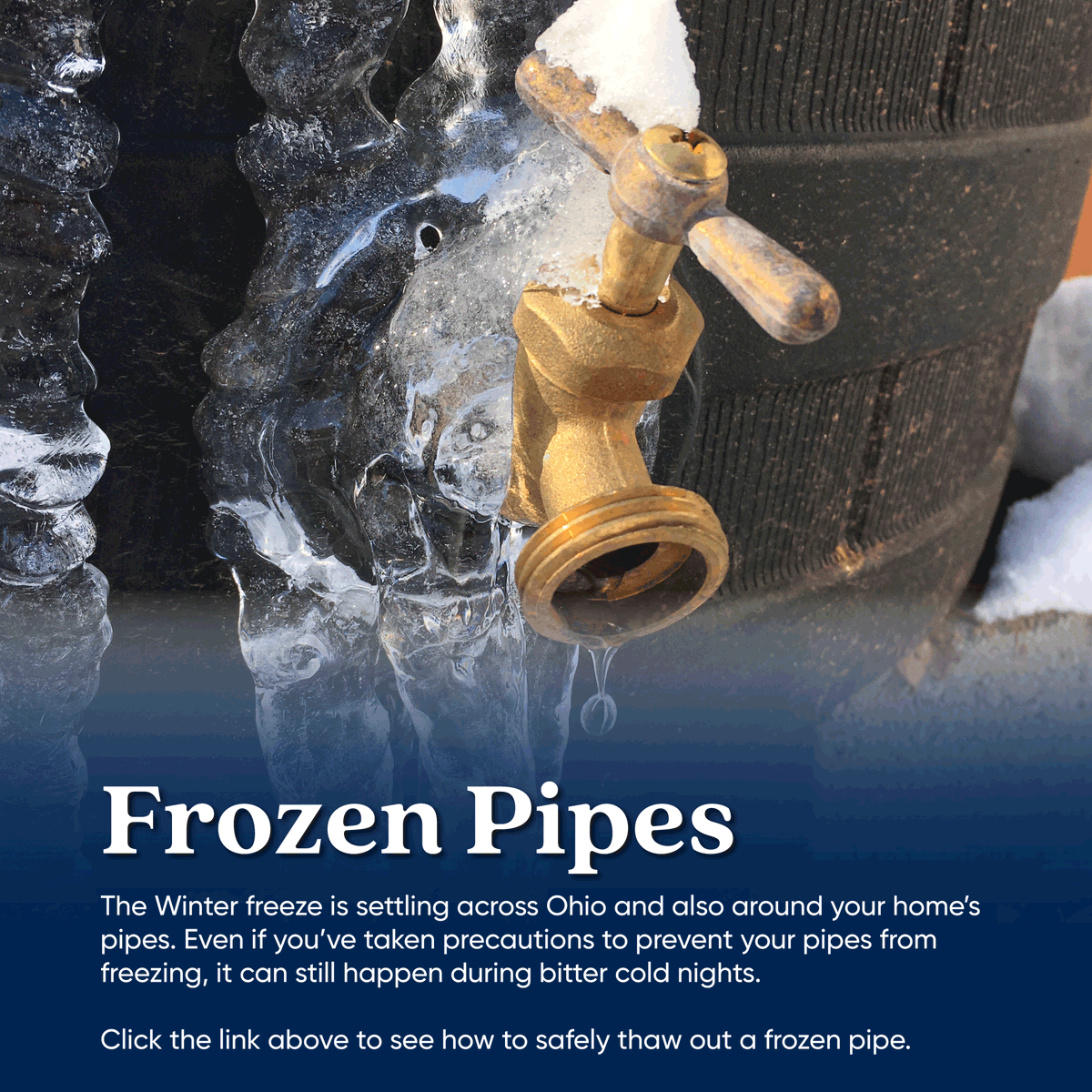 The_Waterworks's tweet photo. Did the polar vortex freeze your pipes? ❄️ We've got you covered! Follow our detailed guide to safely thaw them and avoid any long-term damage: https://t.co/6sueSmsBXi https://t.co/XAOaDSoRDa