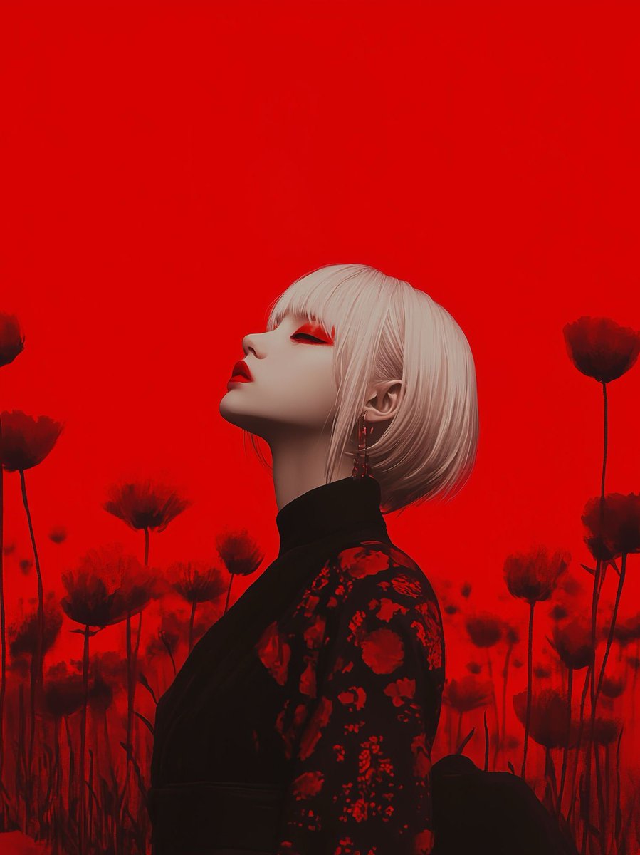 "In fields of crimson dreams, she stands eternal."
#saiun_art #crimsondreams