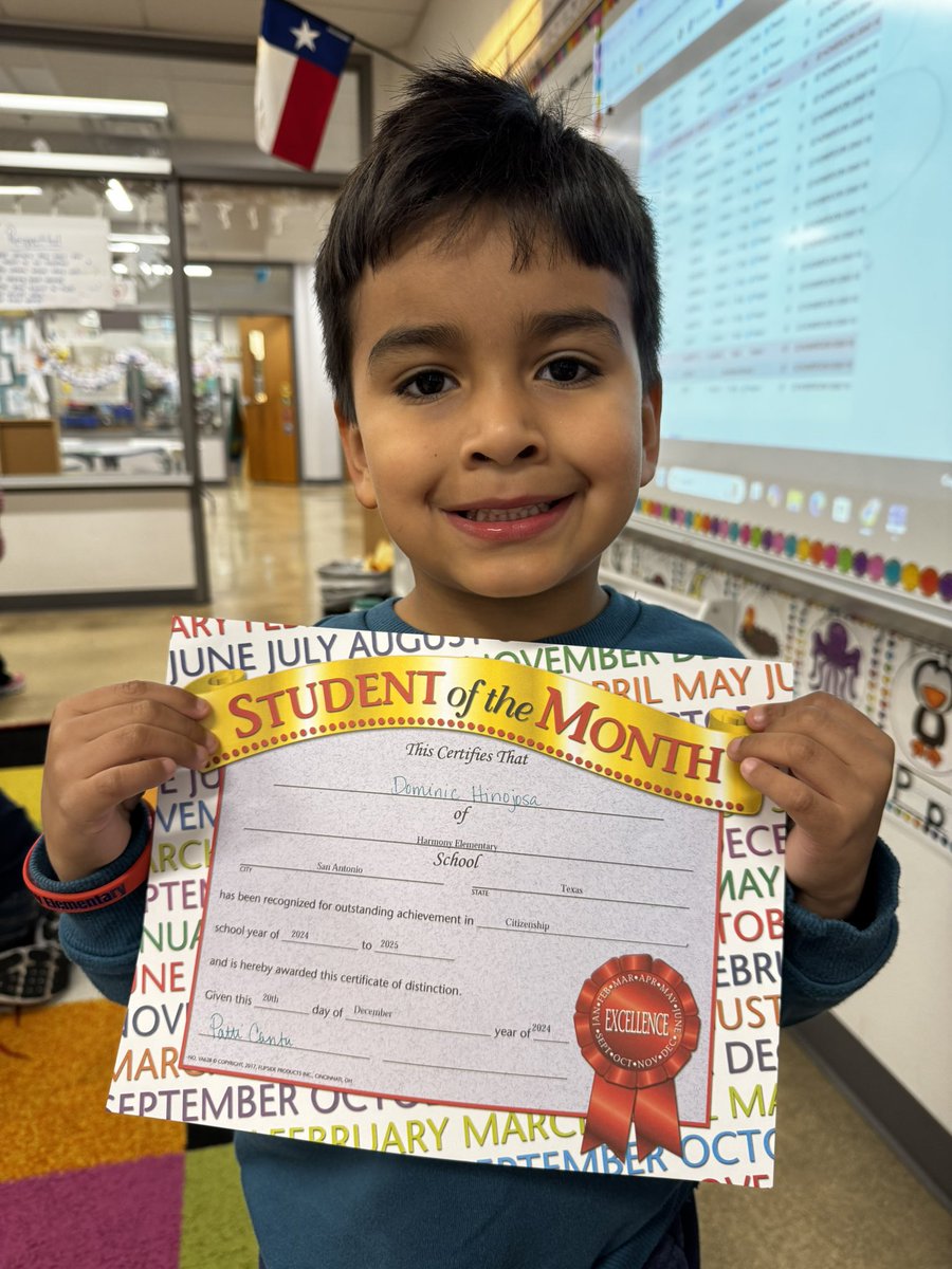 December Student of the Month: Dominic 

Dominic goes above and beyond daily in the classroom, and strives to always do his best. Dominic loves to share stories with our class, from his weekends and fun adventures! Dominic is a true friend to everyone he crosses paths with! ❣️