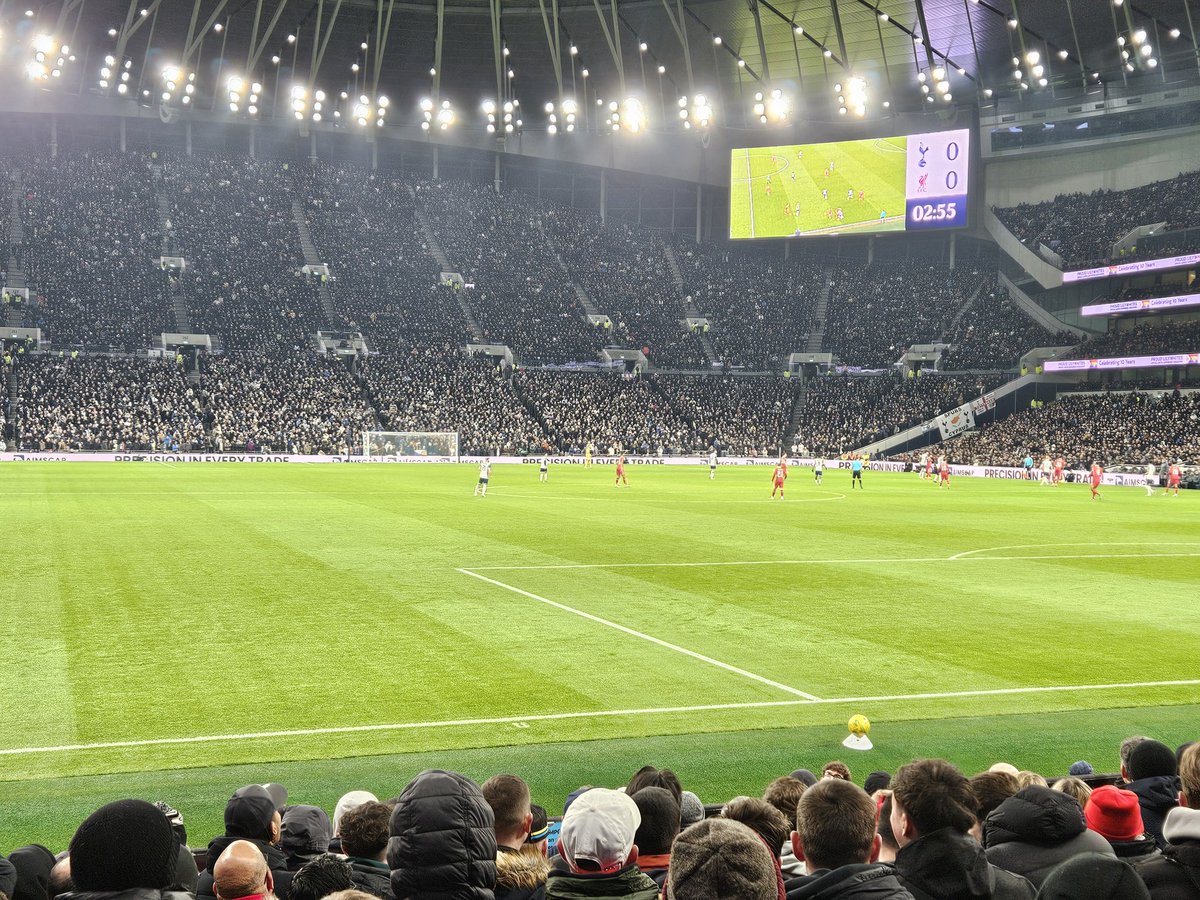 Great day, Great Stadium, Half Time and still plenty to play for.
Up Them Reds..