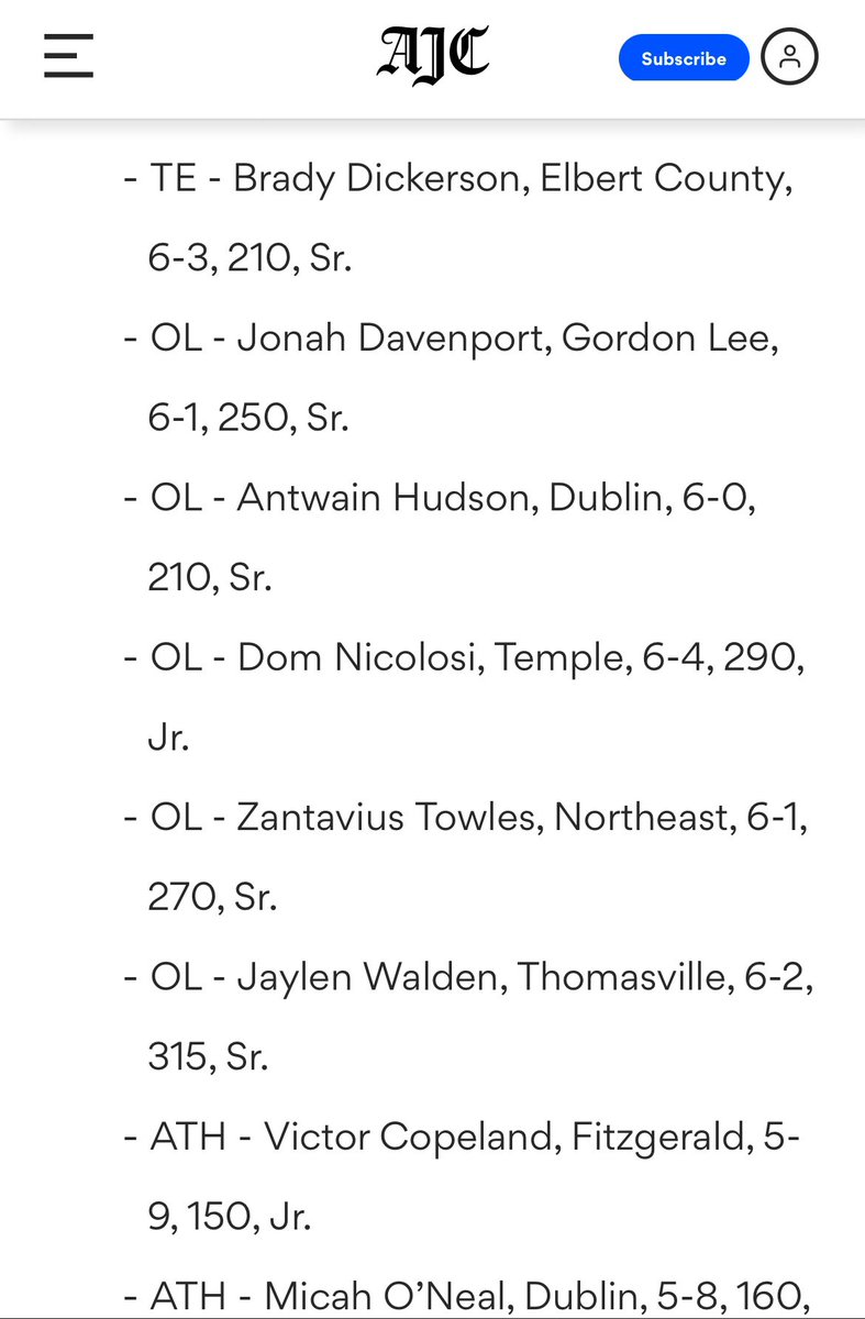 BIGDOM600's tweet photo. Extremely blessed to be named an All-State Offensive lineman! Thank you to all my coaches and administrators for pushing me 24/7 to make me 1% better each and every day!@CNix86 @DevinLord5 @CoachRo47 @GradickSports @WGASportsNation @HSM_WestGA @NwGaFootball @RecruitGeorgia https://t.co/HmZmHgAeNG
