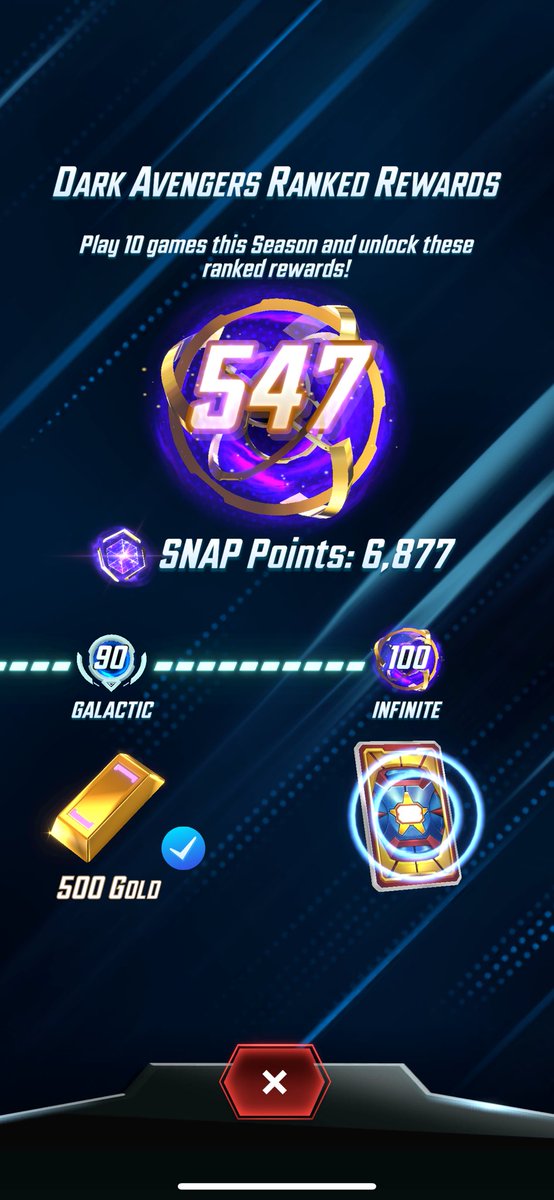 Damn. Highest I’ve been since the snap points were implemented. This def means the games dead 😂  #MarvelSNAP