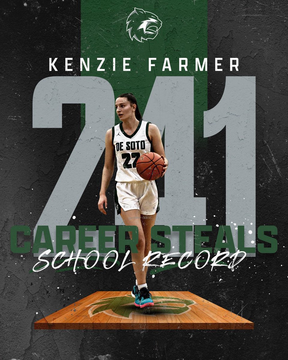 Wildcat Basketball (@desotoladyhoops) on Twitter photo Another record falls tonight as <a href="/makenzie_farmer/">Makenzie Farmer</a> becomes our schools all-time leader in steals! 241 and counting as the Wildcats defeat Shawnee Heights 55-49! She added 24 points and 11 rebounds in the win. <a href="/metrosports_mk/">Metro Sports MoKan</a> <a href="/BrentKSHSAA/">Brent Maycock</a> <a href="/SunflowerSmack/">Sunflower Smack Show</a> <a href="/sportsinkansas/">Sports in Kansas</a> Another record falls tonight as <a href="/makenzie_farmer/">Makenzie Farmer</a> becomes our schools all-time leader in steals! 241 and counting as the Wildcats defeat Shawnee Heights 55-49! She added 24 points and 11 rebounds in the win. <a href="/metrosports_mk/">Metro Sports MoKan</a> <a href="/BrentKSHSAA/">Brent Maycock</a> <a href="/SunflowerSmack/">Sunflower Smack Show</a> <a href="/sportsinkansas/">Sports in Kansas</a>