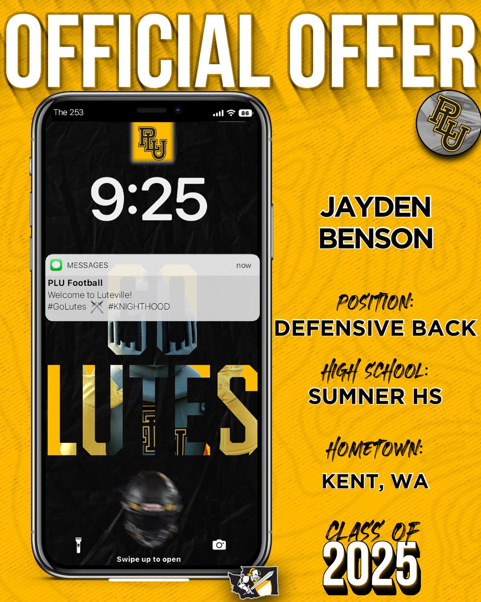 Jayden Benson (@jaydenbens93728) on Twitter photo After Great Conversation With Coach <a href="/ReganDivinaa/">Regan Divina</a> I am blessed to announce I have received my 2nd Offer to continue my athletic and academic career <a href="/PLUFootball/">Pacific Lutheran Football</a> <a href="/SumnerFootball/">Home of the Spartans</a> <a href="/NickFarman55/">Nick Farman M.S.</a> <a href="/BrandonHuffman/">Brandon Huffman</a> After Great Conversation With Coach <a href="/ReganDivinaa/">Regan Divina</a> I am blessed to announce I have received my 2nd Offer to continue my athletic and academic career <a href="/PLUFootball/">Pacific Lutheran Football</a> <a href="/SumnerFootball/">Home of the Spartans</a> <a href="/NickFarman55/">Nick Farman M.S.</a> <a href="/BrandonHuffman/">Brandon Huffman</a>