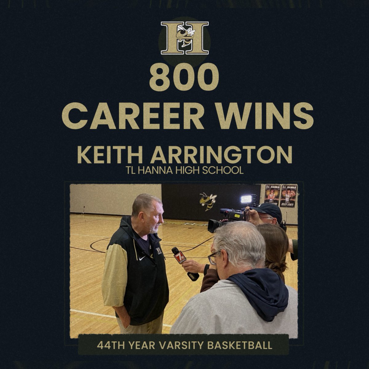 TL Hanna Sports Updates (@tlh_updates) on Twitter photo On 1/8/2025, Varsity Boys Basketball Coach Keith Arrington earned his 800th career win in his 44th season as a head coach. He is the 7th known boys coach with ties to Georgia and South Carolina to hit the 800 win total, with 2 stops in SC and 4 in Georgia. <a href="/TLHanna_AD/">Thomas Bell</a> On 1/8/2025, Varsity Boys Basketball Coach Keith Arrington earned his 800th career win in his 44th season as a head coach. He is the 7th known boys coach with ties to Georgia and South Carolina to hit the 800 win total, with 2 stops in SC and 4 in Georgia. <a href="/TLHanna_AD/">Thomas Bell</a>
