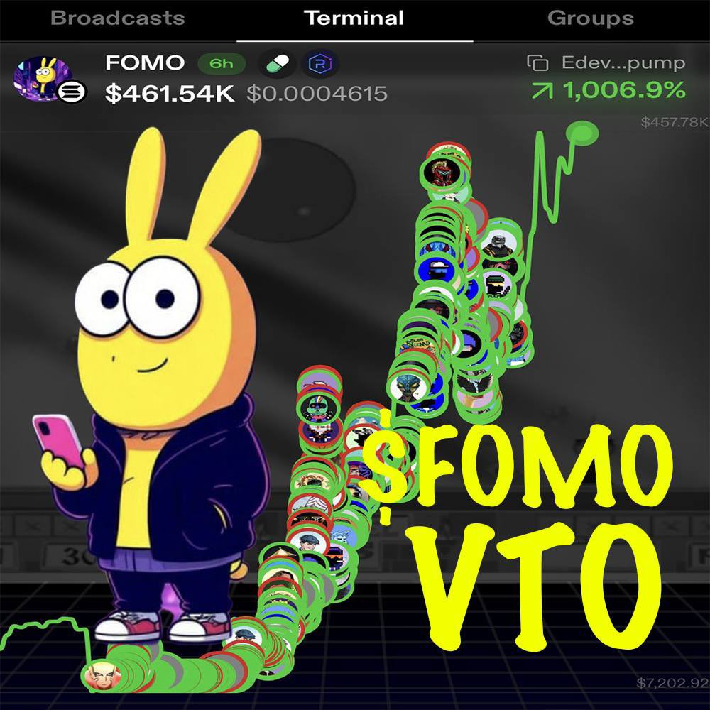 The Lore behind #FOMO
Day 1:
- bought a rug at 6k mcap
- bought over and over until community formed around a bonding on pump fun
- bought relentlessly with everyone for hours
- ran a 5 hour space
- cto and updated DEX screener 
TG chat with 10 mods
- 2500+ broadcasts on VECTOR