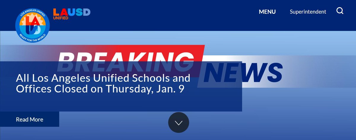 All Los Angeles Unified Schools and Offices Closed on Thursday, Jan. 9. edl.io/n2014778