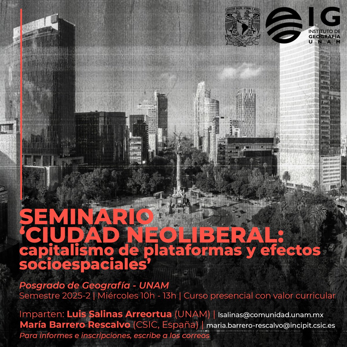 María Barrero (@mariabarreror) on Twitter photo Gente de Cdmx, el próximo semestre estaré impartiendo este seminario de posgrado en el <a href="/IGeografiaUNAM/">Instituto de Geografía UNAM</a> junto con Luis Salinas. Inscripciones abiertas! Gente de Cdmx, el próximo semestre estaré impartiendo este seminario de posgrado en el <a href="/IGeografiaUNAM/">Instituto de Geografía UNAM</a> junto con Luis Salinas. Inscripciones abiertas!