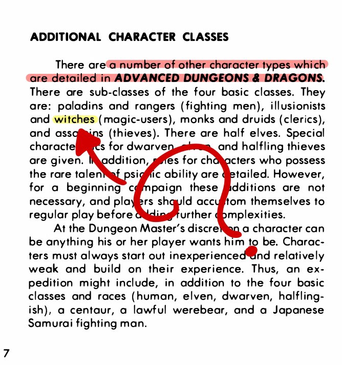 nightmarepills's tweet photo. Always wondered what happened to the witch class listed in Holmes as being in AD&amp;D. Great little book. https://t.co/ajKH3tQSxq