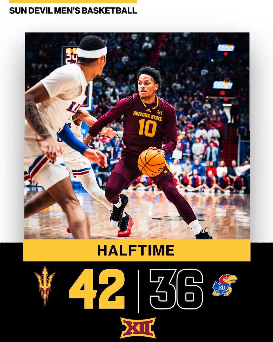 Sun Devil MBB (@sundevilhoops) on Twitter photo Ready for the Road 😈
Arizona State leads Kansas at the half 🔱
<a href="/TheSunDevils/">Arizona State Sun Devils</a> /// <a href="/B_greatb/">Bj freeman</a> Ready for the Road 😈
Arizona State leads Kansas at the half 🔱
<a href="/TheSunDevils/">Arizona State Sun Devils</a> /// <a href="/B_greatb/">Bj freeman</a>