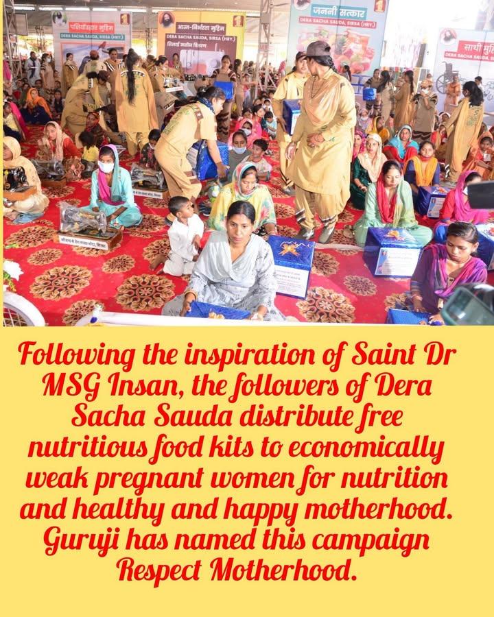 subhans01853087's tweet photo. Under the Respect Motherhood initiative Started by Saint Dr MSG the followers of Dera Sacha Sauda provide healthy &amp; nutritious food kits and medical facilities to the poor pregnant women from underprivileged families so that the baby &amp; mother remain healthy #MotherChildCare https://t.co/qNXXWplzar