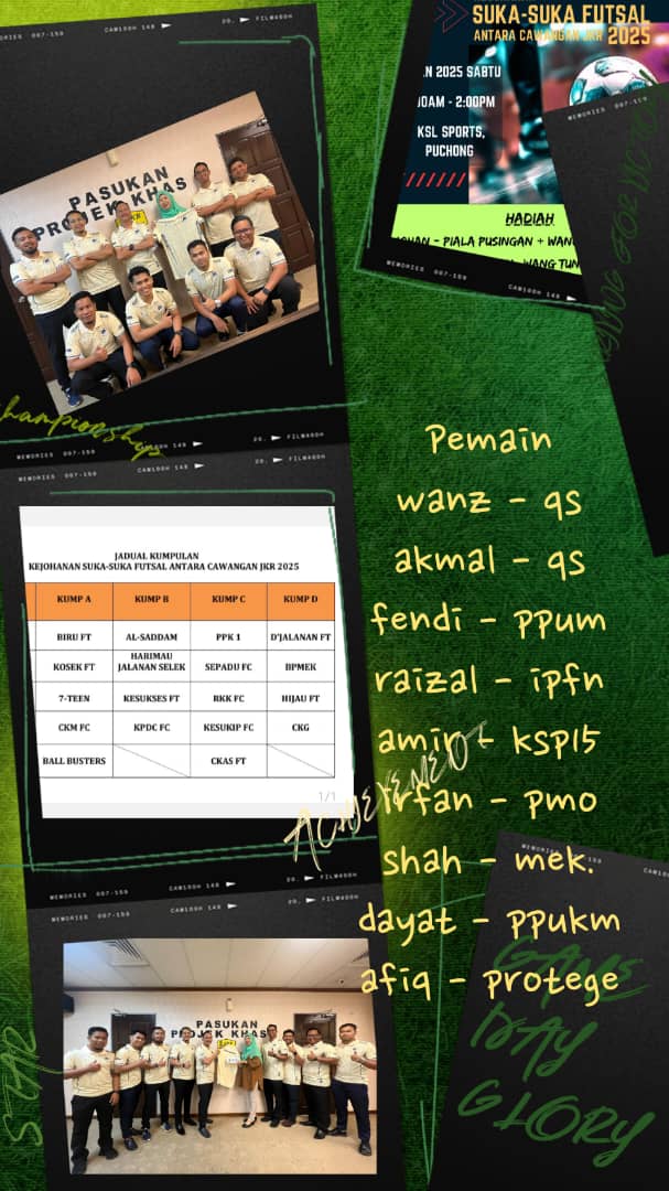 PASUKAN PROJEK KHAS 1 (@ppk1_jkr) on Twitter photo ALL THE BEST PASUKAN FUTSAL PPK1 !   
Jika kau fikirkan kau boleh 
Kau hampir boleh melakukan 
Jika kau fikirkan ragu-ragu 
Usahamu tidak menentu  
Jika kau fikirkan kekalahan 
Kau hampiri kegagalan 
Jika kau fikirkan kemenangan 
Kau hampiri kejayaan  ⚽️
#IamJKR  #PPK1Hebat ALL THE BEST PASUKAN FUTSAL PPK1 !   
Jika kau fikirkan kau boleh 
Kau hampir boleh melakukan 
Jika kau fikirkan ragu-ragu 
Usahamu tidak menentu  
Jika kau fikirkan kekalahan 
Kau hampiri kegagalan 
Jika kau fikirkan kemenangan 
Kau hampiri kejayaan  ⚽️
#IamJKR  #PPK1Hebat