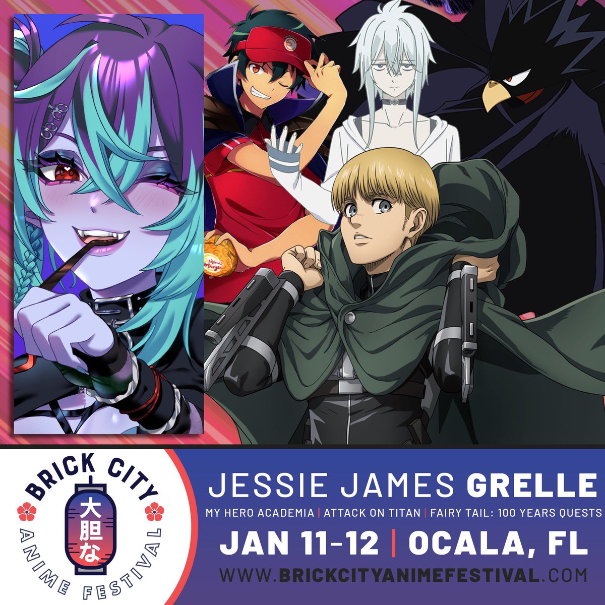 Suddenly heading to Florida this weekend! 
I'll see you for Brick City Anime Festival this Sat and Sun! Come say hi!