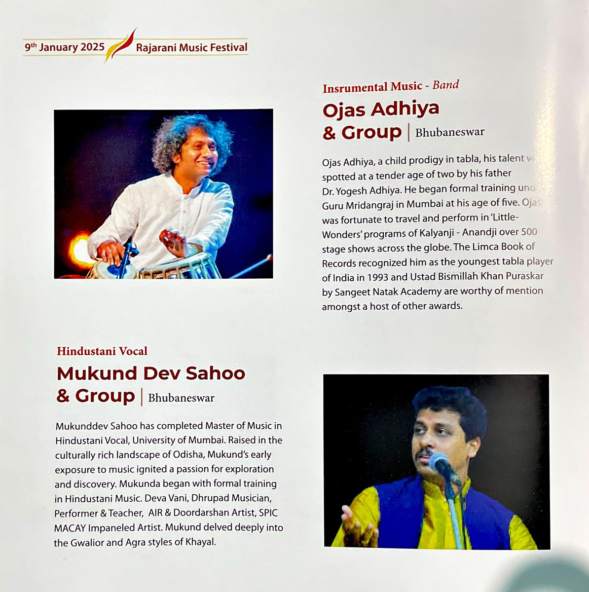 mukunddevsahoo's tweet photo. #OmNaadBramha🕉️🙏
Join me today at 6 PM for my Dhrupad recital at the prestigious Raja Rani Music Festival. Experience the timeless beauty of “Temple Music” in the sacred ambiance of the Raja Rani Temple.

For those nearby, I invite you to attend.
Thanks!
@DhrupadF https://t.co/6WIxMU9tCx