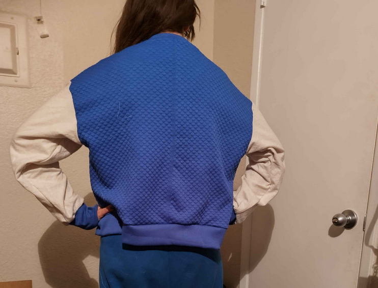 Queertastrophe's tweet photo. Hilariously not related to the sonic movie, i'm working on a sonic cosplay for con this weekend. shirt become jacket. https://t.co/SVeUevNw5M