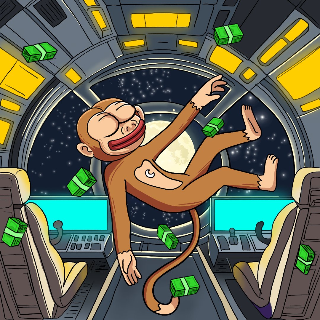 🚀🐵 $Moonkey enjoying zero gravity and stacking cash on the way to the 🌙! The ultimate space vibes, because in crypto, the sky isn’t the limit—it’s just the beginning. 🌌💸

#Moonkey #ToTheMoon #SpaceVibes #Moon #Memecoin #Solana #1000xgem