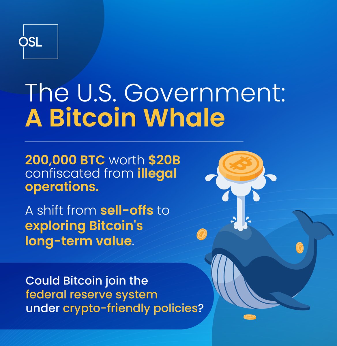 The U.S. Government: A Top Bitcoin Whale? 💰 Did you know the U.S. holds 200,000  Bitcoins (~$20B)? Seized from cybercriminals & dark web networks, these  assets are now in federal hands. With