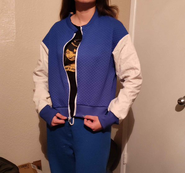 Queertastrophe's tweet photo. Hilariously not related to the sonic movie, i'm working on a sonic cosplay for con this weekend. shirt become jacket. https://t.co/SVeUevNw5M