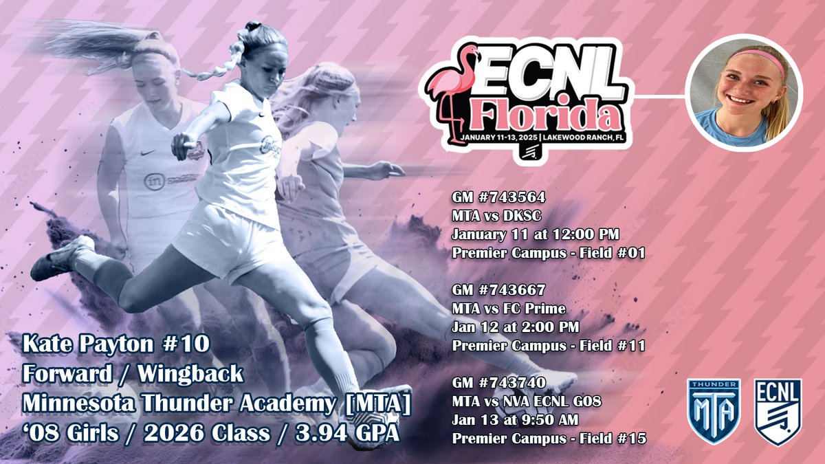 Heading to Florida for some fun competition! Come watch us play. <a href="/MTA08ECNL/">mta08ecnl</a> <a href="/ECNLgirls/">ECNL Girls</a>