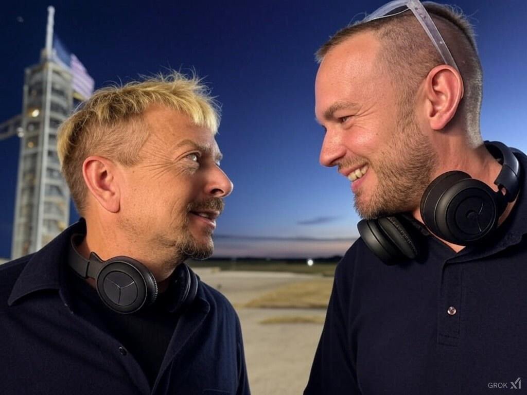 Switch4Days's tweet image. New to Grok. I clicked the “Draw Me” button and this came up. I do not understand what in the actual fuck is going on lol. Why is it just pics of @joe_exotic and @elonmusk? 

Why they do my boy the Tiger King that way? 😂 Sorry Joe! 🤷🏻‍♂️ Blame Grok.