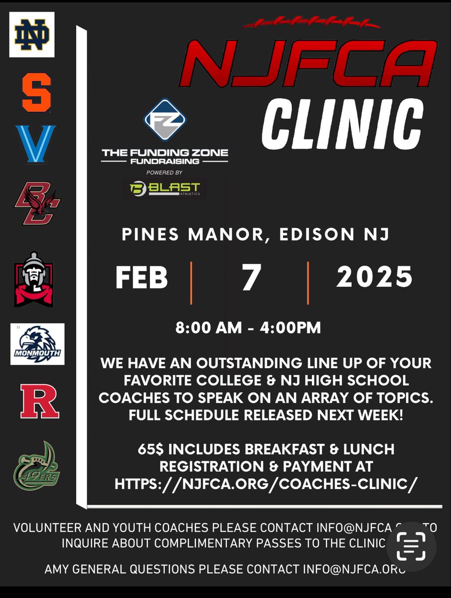 Funding Zone Fundraising & Vertical Raise! (@thefundingzone) on Twitter photo Proud title sponsor & #fundraising company of the <a href="/NJFCA/">NJFCA</a> ! Looking forward to our state #football coaches clinic! <a href="/_NJFCA/">NJFCA</a> <a href="/blastathletics/">Blast Athletics</a> <a href="/AcademyClinics/">The Coaches Academy</a> <a href="/CuseFootball/">Syracuse Football</a> <a href="/NovaFootball/">Villanova Football</a> <a href="/BCFootball/">Boston College Football</a> <a href="/ESUWarriors/">ESU Warriors</a> Proud title sponsor & #fundraising company of the <a href="/NJFCA/">NJFCA</a> ! Looking forward to our state #football coaches clinic! <a href="/_NJFCA/">NJFCA</a> <a href="/blastathletics/">Blast Athletics</a> <a href="/AcademyClinics/">The Coaches Academy</a> <a href="/CuseFootball/">Syracuse Football</a> <a href="/NovaFootball/">Villanova Football</a> <a href="/BCFootball/">Boston College Football</a> <a href="/ESUWarriors/">ESU Warriors</a> 