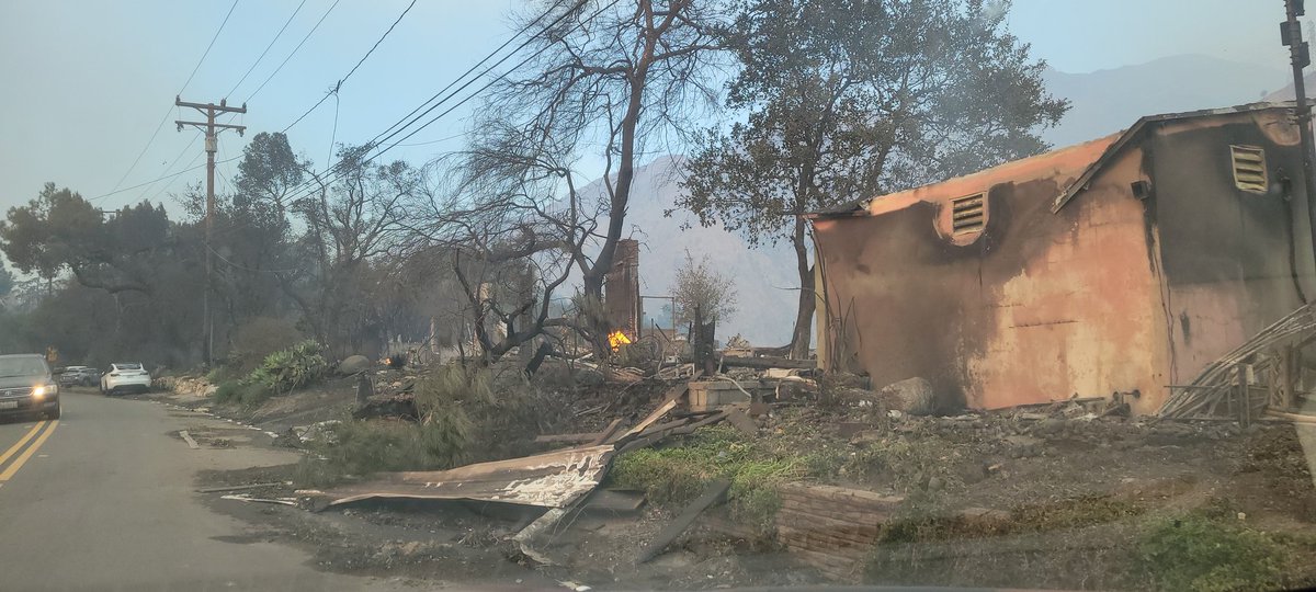 edgarrmcgregor's tweet photo. Pure devastation in Altadena, California. 

I knew this would one day come, but it still somehow caught me off guard. 

My home survived, but 10 others on my street did not. https://t.co/Dn3w4moFxj