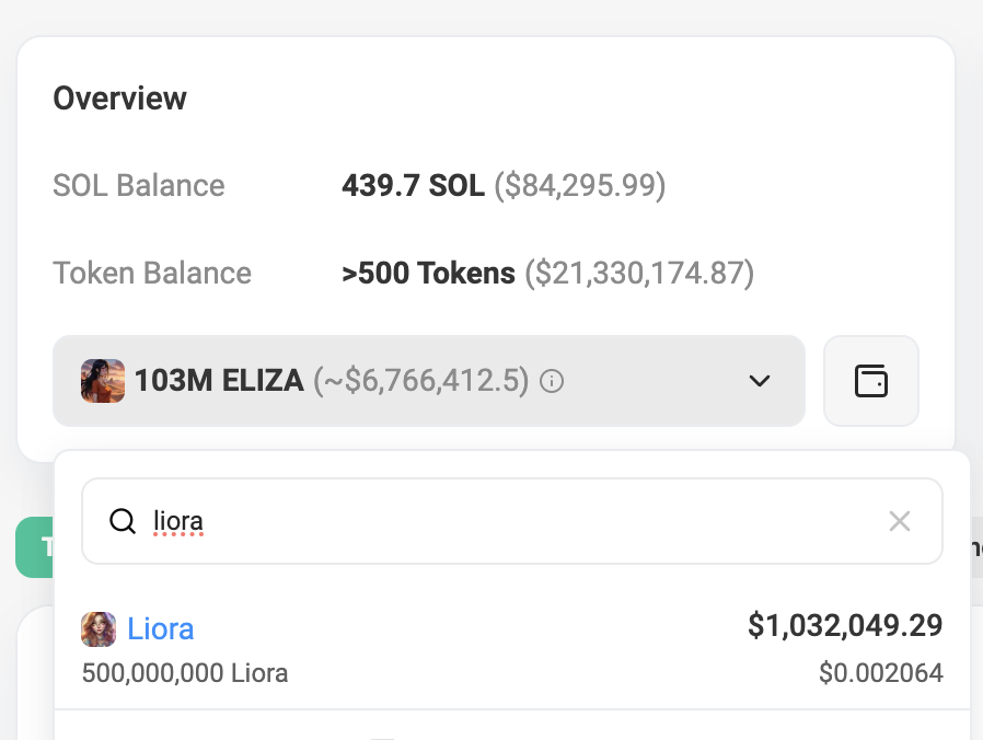 Eliza has over $1million of $liora I sent her

solscan.io/account/AM84n1…