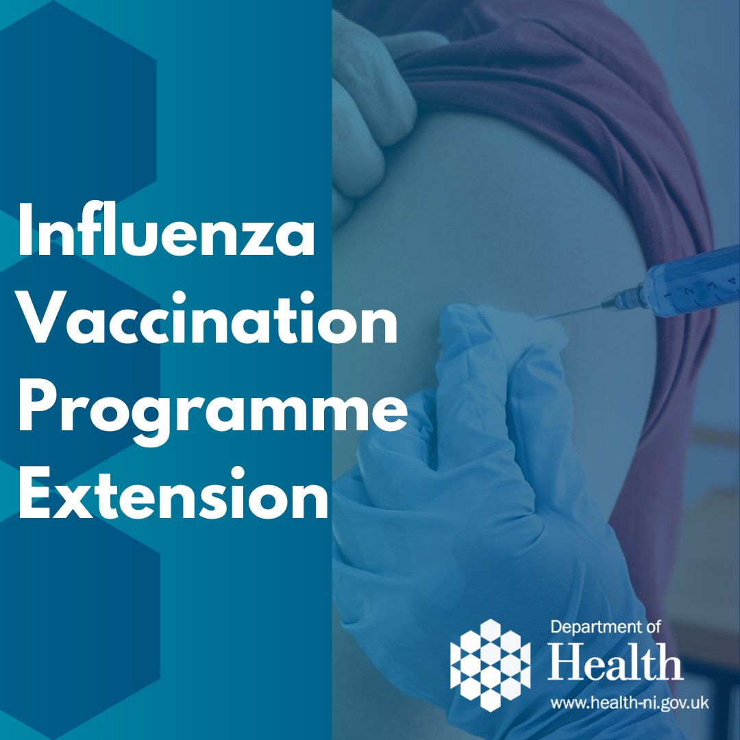 The Department of Health is making influenza vaccination available free of charge to everyone aged 50 to 64 years of age.

The Health Minister has urged all those eligible to take up the opportunity to protect themselves.

➡️Read more: health-ni.gov.uk/news/influenza…
