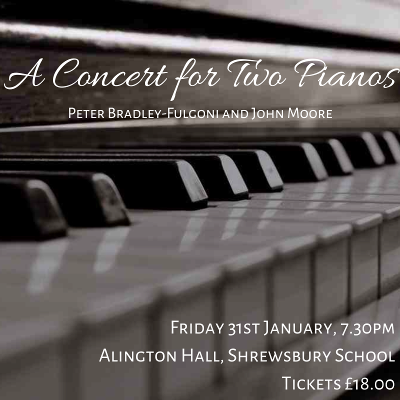 We are delighted to be welcoming back A Concert for Two Pianos given by Peter Bradley-Fulgoni and John Moore this month <a href="/ShrewsburySch/">Shrewsbury School</a>. Book your tickets now: ticketsource.co.uk/shrewsburyscho…