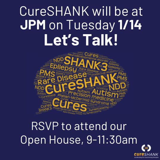 CNSdrughunter's tweet photo. 🚨 Attention biotech research and investors: we are launching the @CureSHANK Therapeutic Accelerator and hosting an Open House at #JPM25 #JPM2025

Phelan-McDermid syndrome (SHANK3 haplo) is a NDD/autism/DEE syndrome with 1 in 15,000 incidence. We want to accelerate treatments🚀 https://t.co/yzY4z0g0lg