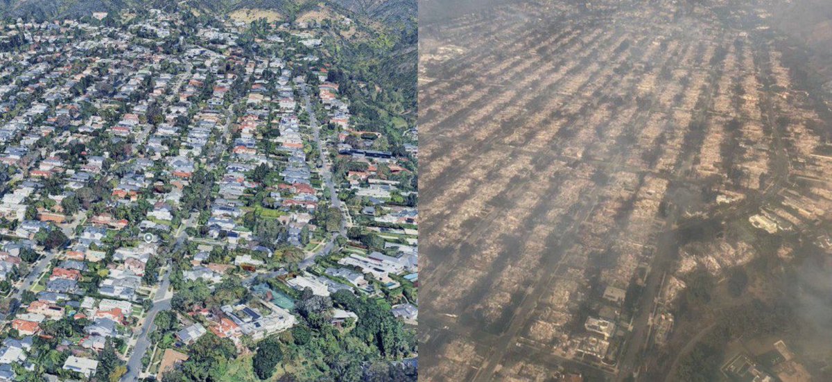 NoContextHumans's tweet photo. Palisades in LA before and after fires😳 https://t.co/aGQi5OKDlv
