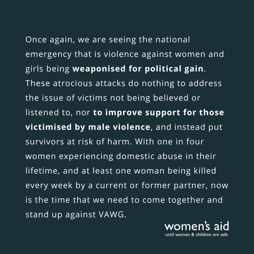 womensaid's tweet image. Women’s Aid stand in solidarity with @jessphillipsmp during this challenging time, as she done previously with countless women who have experience abuse.