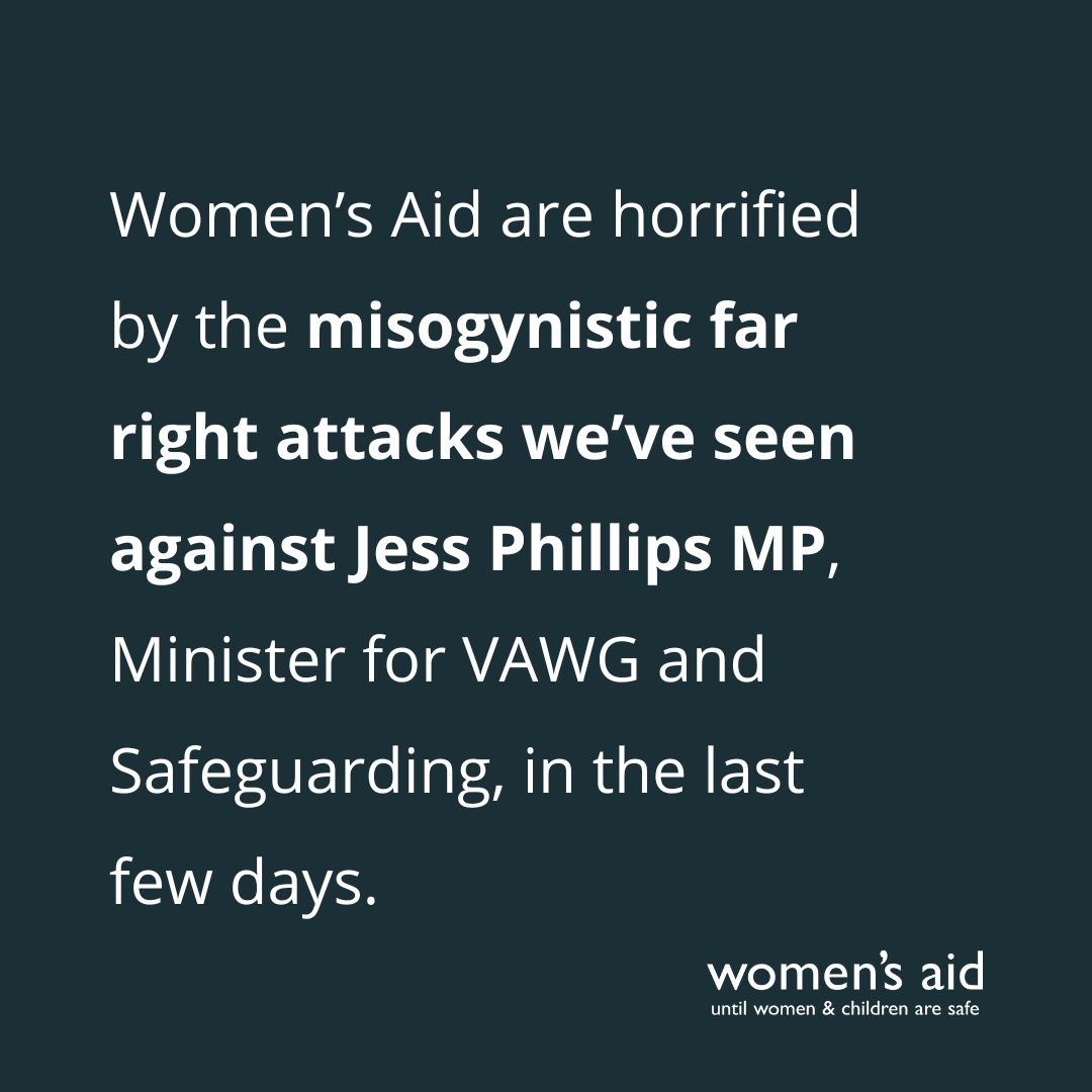 womensaid's tweet image. Women’s Aid stand in solidarity with @jessphillipsmp during this challenging time, as she done previously with countless women who have experience abuse.