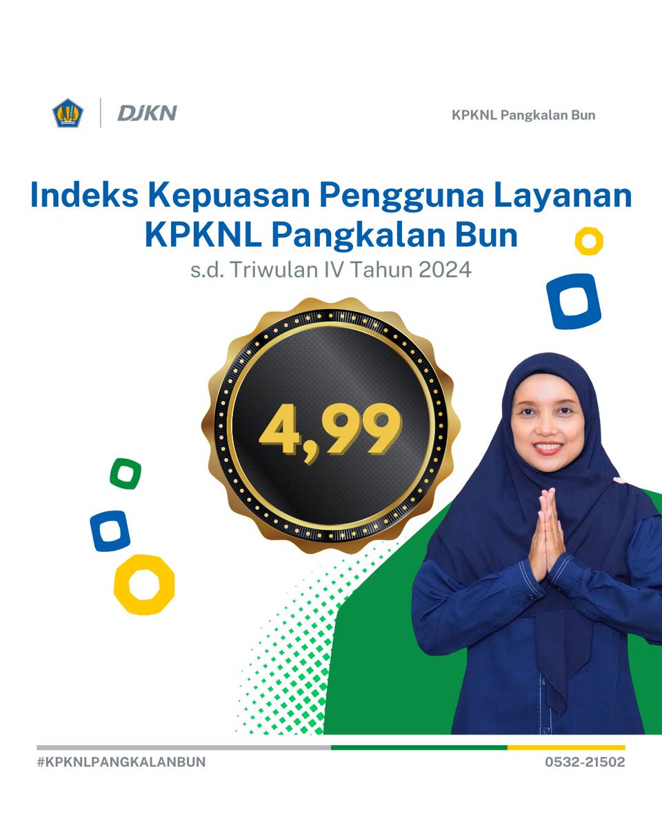 kpknlpbun's tweet photo. Halo #SobatKaeN👋🏻

Berdasarkan hasil survei kepuasan pengguna layanan, Indeks Kepuasan Pengguna Layanan (IKPL) KPKNL Pangkalan Bun pada Triwulan IV 2024 adalah sebesar 4,99 dari skala 5🎉 https://t.co/scQPrHVGeJ