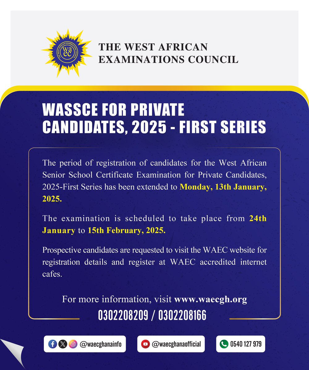WAEC Ghana tweet media