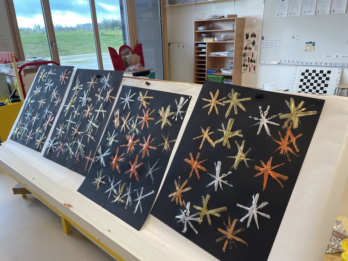 Petit à petit, nous reprenons nos marques… le coin peinture est enfin ouvert!🥰